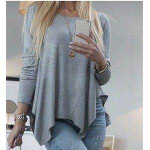 BP Gray Long Sleeve Tunic Top